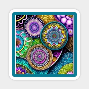 Colorful Zendoodle Art: Vibrant and Intricate Design Magnet