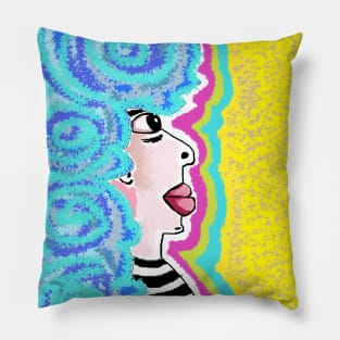 Big hair lips guy Pillow