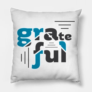 Grateful | Geometric and Modern Typographic Design Pillow