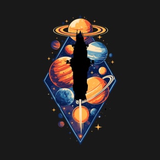 The Roci Wanders Through the System - Scifi T-Shirt