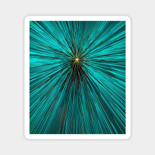 A colorful hyperdrive explosion - turquiose with yellow highlights version Magnet