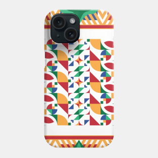 Geometric abstract background. By using 5 basic colors. Phone Case