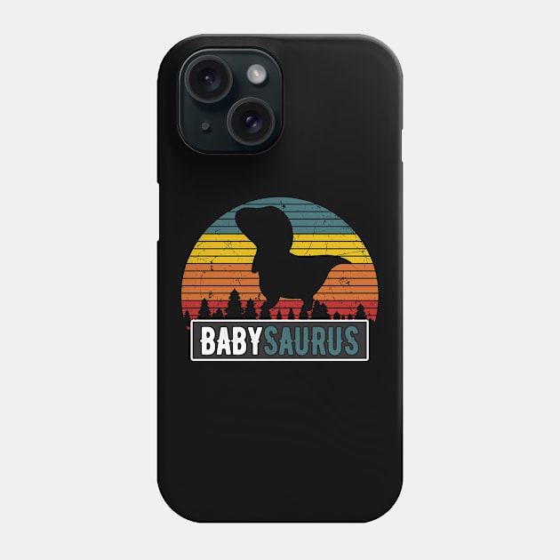 Babysaurus Child T-Rex Dinosaur Retro Baby Phone Case by Foxxy Merch