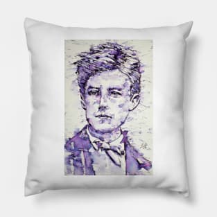 ARTHUR RIMBAUD watercolor and ink portrait Pillow