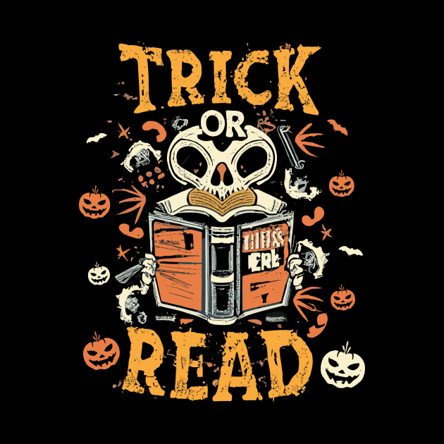 Halloween Trick or Read Librarian Teacher Book Lover Cute by AimArtStudio