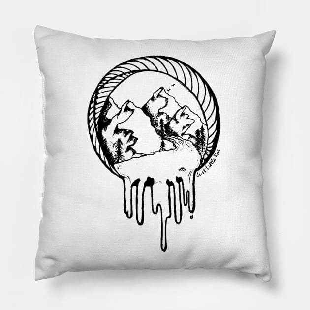 Mountain Ink Pillow by JustLittleRae