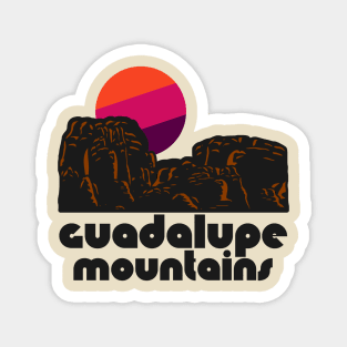 Retro Guadalupe Mountains ))(( Tourist Souvenir National Park Design Magnet