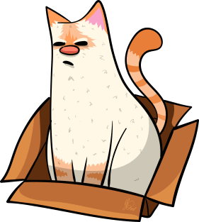 Red Point Siamese Cat in a Box Design Magnet