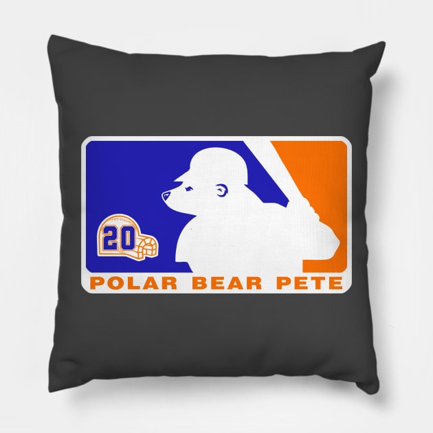 NY METS POLAR BEAR PETE #20 Pillow by ATOMIC PASSION