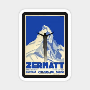 Zermatt, Switzerland,Ski Poster Magnet