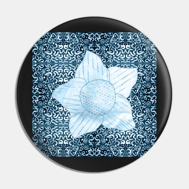 flower on white swirls and dots muted blue and teal for kids and nursery Pin by DlmtleArt