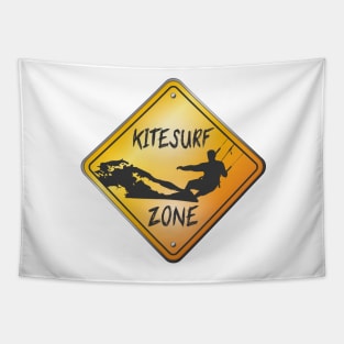 Kitesurf Zone Roadsign Tapestry