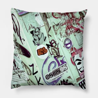 Graffiti Tag Sticker Art NYC Pillow