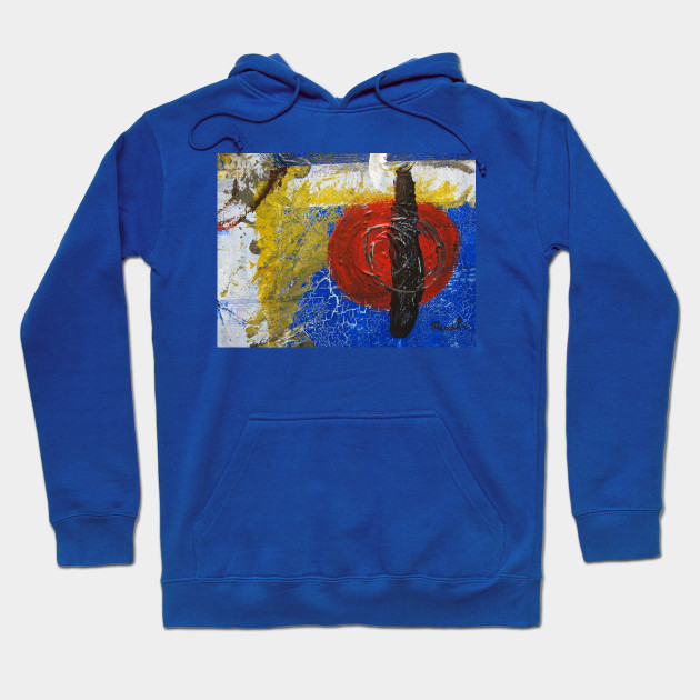 yellow red blue hoodie