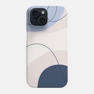 Abstract Organic Shapes Cream, Pink and Blue Phone Case