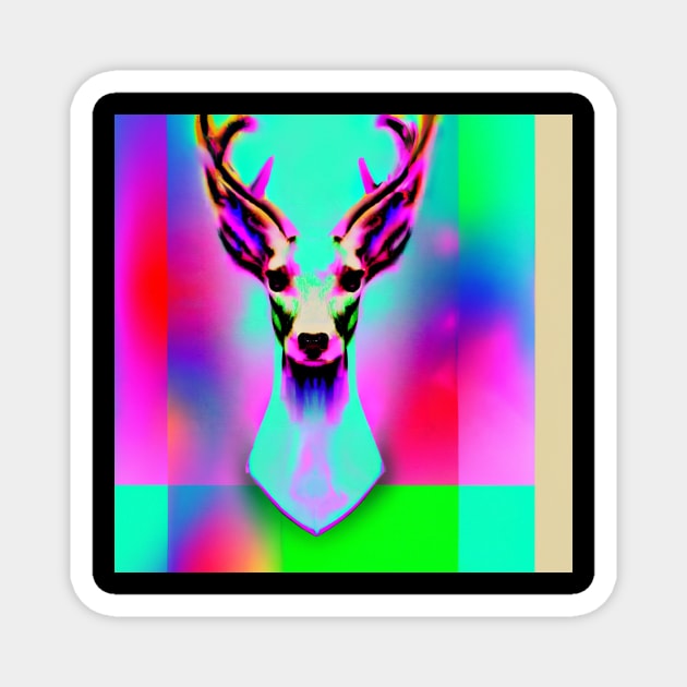 psychedelic Stag / Buck Magnet by Trip Tank