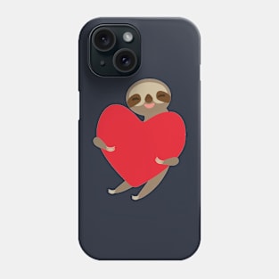 Cute sloth with red heart Phone Case