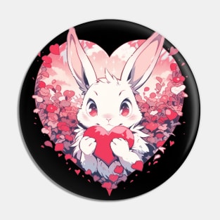 Cute Love Bunny Easter Valentine Pin