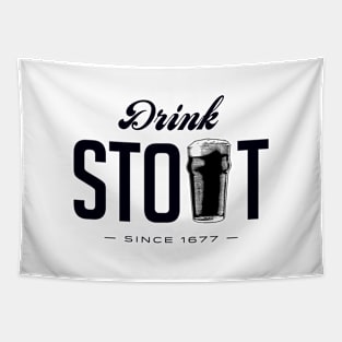 Drink Stout (black) Tapestry