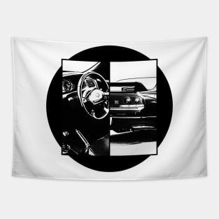 NISSAN SKYLINE GT-R R33 Black 'N White 5 Tapestry