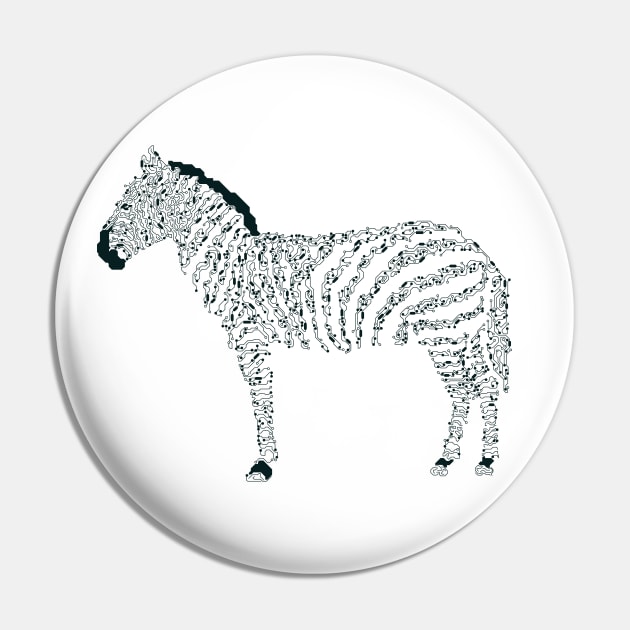 Zebra Electronic Pin by Mako Design 