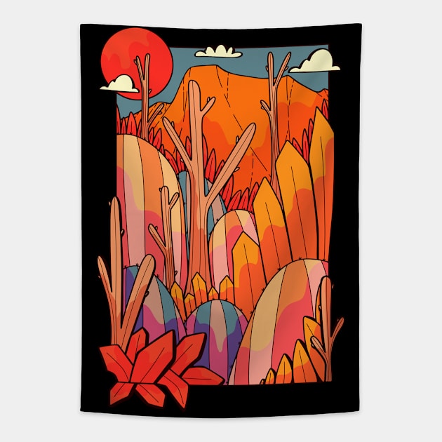 The desert plants Tapestry by Swadeillustrations