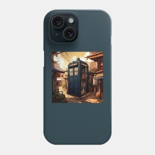 Realistic illustration of tardis in Japan Phone Case