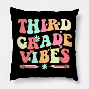 Back To School Third Grade Vibes Teacher Women Kids Pillow