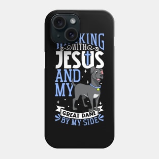 Jesus and dog - German Mastiff Phone Case