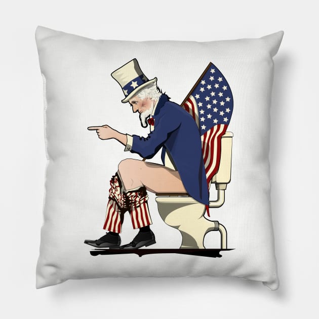 Uncle Sam on the Toilet Pillow by InTheWashroom
