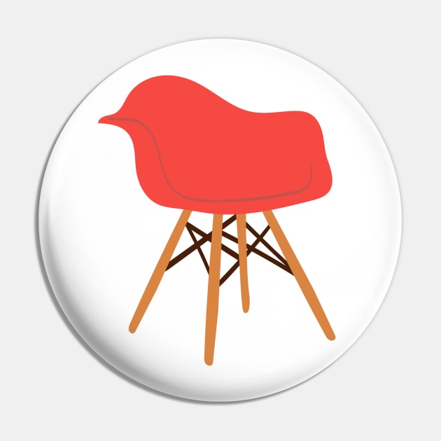 Red Eames Mid Century Modern Design Pin by Brunch Club