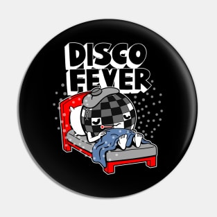 Disco Fever Original Funny Cute 70's Retro Disco Ball Party Cartoon Pin