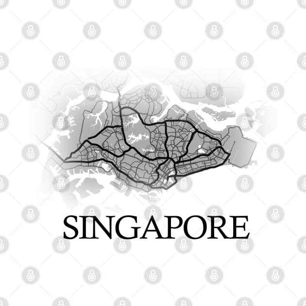 Singapore State Map - Cartography Artwork by SPAZE