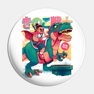 Mushrrom Warrior & Dinosaur Pin