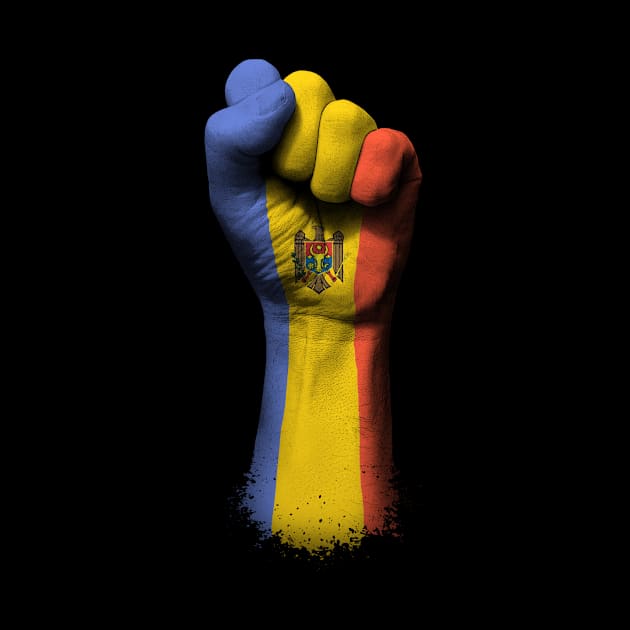 Flag of Moldova on a Raised Clenched Fist by jeffbartels