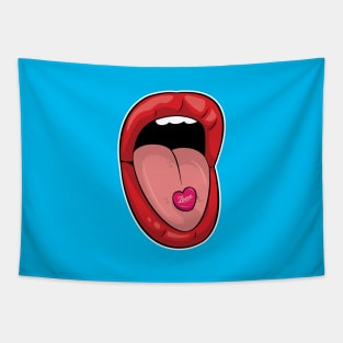 Red Lipstick Love Pill Tapestry