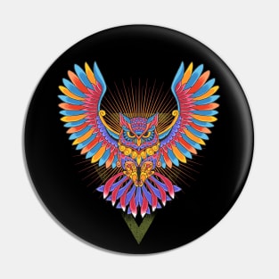 Owl colorful ornament Pin