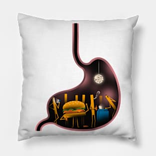 Fast food party in the stomach Pillow