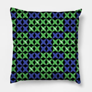 Pattern checked blue green Pillow