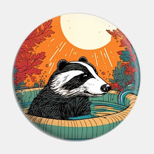 Badger In A Swimming Pool Pin