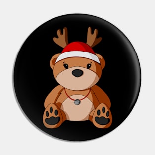 Christmas Reindeer Teddy Bear Pin