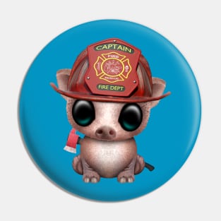 Cute Baby Pig Firefighter Pin