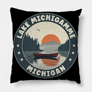 Lake Michigamme Michigan Sunset Pillow