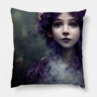 Fairy Halloween Spooky Mist Purple Hair Pillow