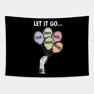 Let It Go Minimalist Therapy Balloon Design Tapestry