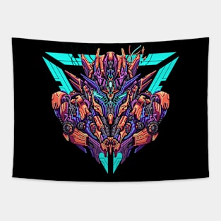 The great face mecha Illustration Tapestry