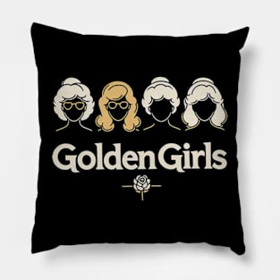 Golden Girls Illustrated Icons—Dorothy, Blanche, Rose, and Sophia Pillow