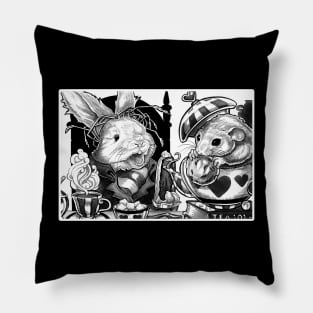 Wonderland - Tea Party - White Outlined Version Pillow