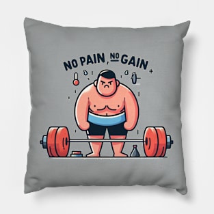 No Pain, No Gain: Bodybuilder's Motivation (4) Pillow