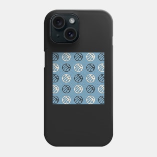 Blue Basketball Ball Pattern Black and White Phone Case